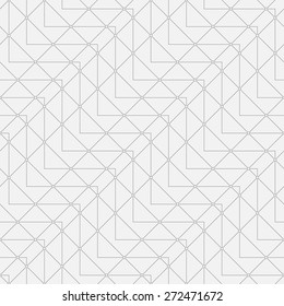 Seamless pattern. Minimalist geometrical texture with thin lines. Repeating triangles, squares, circles, rhombuses. Monochrome. Backdrop. Web. Vector illustration for your design