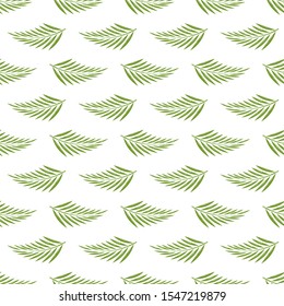 Seamless pattern of minimalist palm leaf vectors