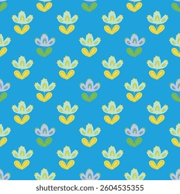 Seamless pattern in minimalist style. Bright colors creating dopamine mood.