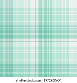 Seamless pattern in mint green colors for plaid, fabric, textile, clothes, tablecloth and other things. Vector image. 