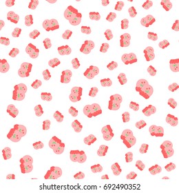 seamless pattern of mittens for baby boy and girls.