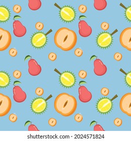 seamless pattern mixed fruit on white background color