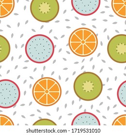 Seamless pattern mixed orange fruit background - Vector illustration 