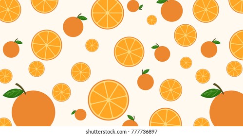 Seamless pattern mixed orange fruit background - vector illustration
