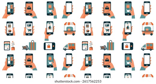  Seamless pattern with mobile commerce