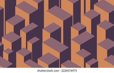 Seamless pattern with modern abstract 3d effect texture. Vector background.