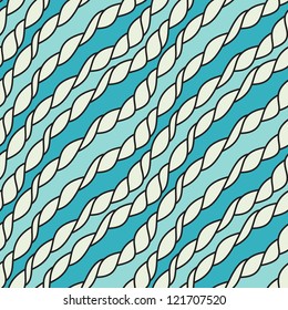Seamless pattern. Modern abstract texture with diagonal cartoon ropes