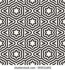 Seamless Pattern - modern abstract vector design - repeating lines and geometric elements