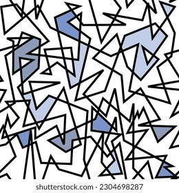 Seamless pattern modern art. Geometric Mondrian style edgy lines random background. Trendy fashion texture.
