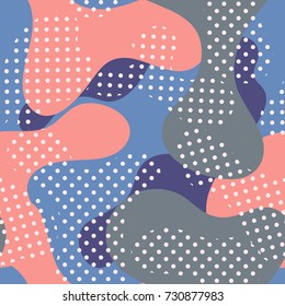 Ð¡olor seamless pattern modern bold camouflage cover. Colorful bubble shapes  vector composition with ornament. Trendy minimal design