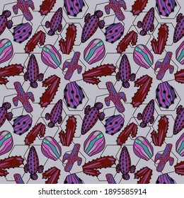 A seamless pattern with modern cactus for textile, wrapping paper, wallpaper. Vector, EPS10