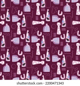 Seamless Pattern Modern ceramic vases Minimalist antique ceramic pottery for interior. Vector illustration EPS10 ,Design for fashion , fabric, textile, wallpaper , wrapping and all prints 
