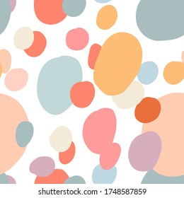 Seamless pattern with modern color doodle shapes.