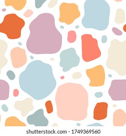 Seamless pattern with modern color doodle shapes.
