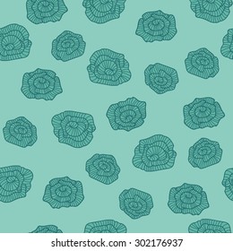 Seamless pattern of modern design azure flower silhouette Vector eps 10