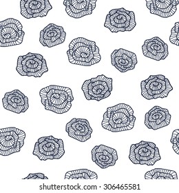 Seamless pattern of modern design azure flower silhouette Vector eps 10