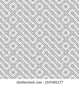 Seamless pattern. Modern elegant texture. Regularly repeating geometrical tiles with small rhombuses, diamonds, crosses, squares. Vector element of graphical design.
