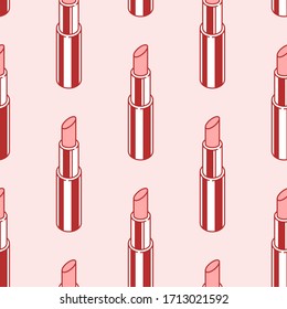 Seamless pattern of modern, fashionable lipsticks