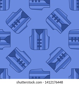Seamless pattern. Modern flat icons vector collection with shadow effect. Isolated on colored background. Summer texture. Inflatable circle