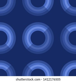 Seamless pattern. Modern flat icons vector collection with shadow effect. Isolated on colored background. Summer texture. Inflatable circle