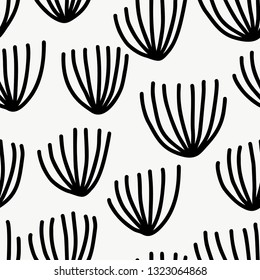 Seamless pattern with modern floral and abstract elements. Vector illustration for card, print on clothes. 