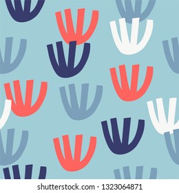 Seamless pattern with modern floral and abstract elements. Vector illustration for card, print on clothes. 