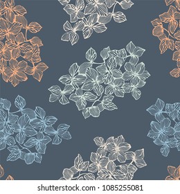 Seamless pattern with modern flowers.