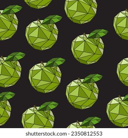 Patrón sin soldadura de manzanas geométricas modernas, ilustración vectorial de línea