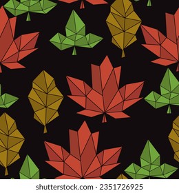 Patrón sin foco de las hojas geométricas modernas, ilustración de vector de línea