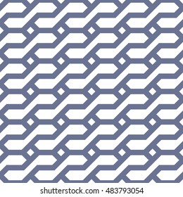 Seamless pattern. Modern geometric texture with weaved lines. Vector illustration