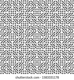 Seamless pattern. Modern geometrical texture. Regularly repeating rectangle shapes, striped triangles, squares, rhombuses. Abstract textured background. Vector element of graphical design