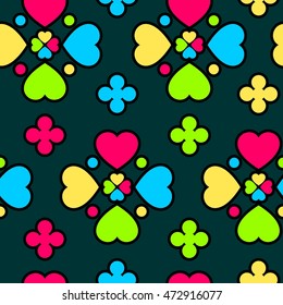 Seamless pattern modern heart symbol