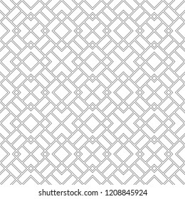 Seamless pattern. Modern linear texture. Regularly repeating geometrical tiles with thin line rhombuses, diamonds. Vector element of graphical design