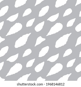 Seamless pattern with modern minimalist monochrome gray flat abstract leaves. Stock vector illustration.