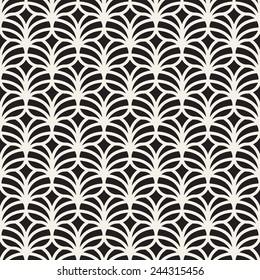 Seamless pattern. Modern monochrome symmetrical ornament. Geometric stylish background. Vector repeating texture