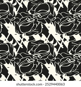 Seamless pattern. Modern repeating texture. Fancy print with stylized flowers