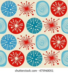 Seamless pattern in modern Scandinavian style. Vector background of north nature.