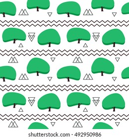 Seamless pattern in modern Scandinavian style. geometry background of north nature.