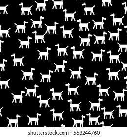 Seamless pattern in modern style with abstract dogs. Vector background for wrapping paper, wallpaper, fabrics, design. interior design, business cards, posters and banners.