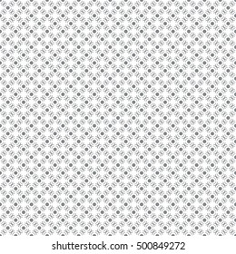 Seamless pattern. Modern stylish geometric texture with repeating dashed circles, rhombuses, dots. Vector contemporary design