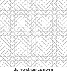 Seamless pattern. Modern stylish geometrical texture. Regularly repeating small linear rhombuses, zigzag shapes, polygons. Vector element of graphical design