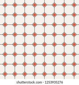 Seamless pattern. Modern stylish geometrical texture. Regularly repeating linear octagons, rhombuses, diamonds. Vector element of graphical design