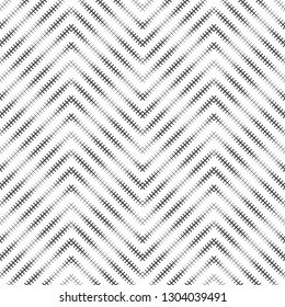 Seamless pattern. Modern stylish geometrical texture. Regularly repeating thin dashed lines in the form of zigzags. Abstract textured background. Vector element of graphical design