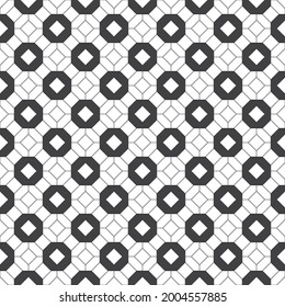 Nahtloses Muster. Moderne, stilvolle geometrische Struktur. Regelmäßig wiederholende Linearbusse, Hexagons, Oktagons. dünn. Vektorelement des grafischen Designs