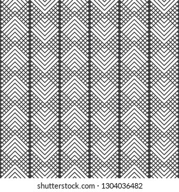 Seamless pattern. Modern stylish linear texture. Regularly repeating geometrical ornament with small rhombuses, corner lines. Vector element of graphical design