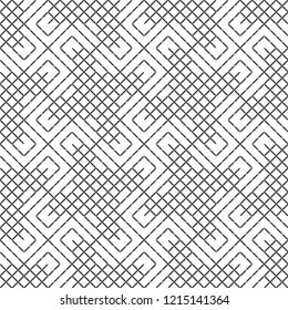 Seamless pattern. Modern stylish texture. Regularly repeating geometrical tiles with rhombuses, diamonds, strips. Vector element of graphical design