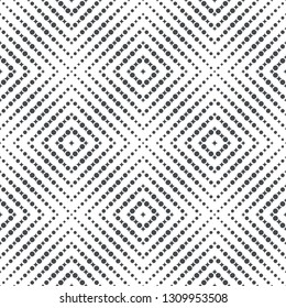 Seamless pattern. Modern stylish texture. Regularly repeating geometrical tiles with small rhombuses, dots. Vector element of graphical design