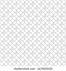 Seamless pattern. Modern stylish texture. Regularly repeating geometrical ornament with linear hexagons, rhombuses, diamonds, triangles. Thin line. Vector element of graphical design