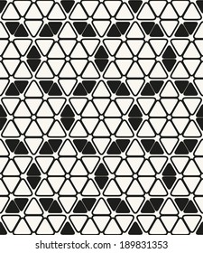 Seamless pattern. Modern stylish texture. Repeating abstract background with smooth triangles. Stylish monochrome grid