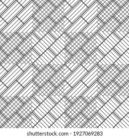 Seamless pattern. Modern stylish texture with intersecting thin lines. Regularly repeating geometrical tiled grid with rhombuses, diamonds, rectangle shapes. Vector element of graphical design